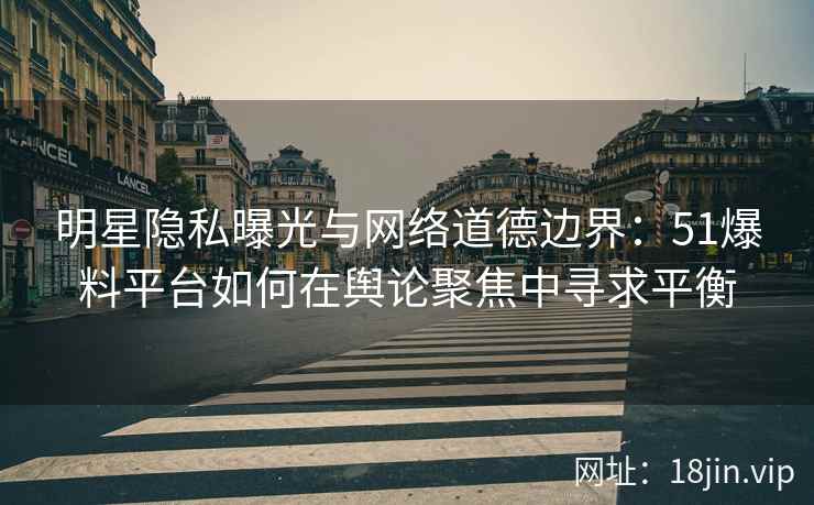 明星隐私曝光与网络道德边界：51爆料平台如何在舆论聚焦中寻求平衡