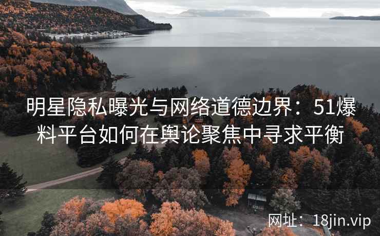 明星隐私曝光与网络道德边界：51爆料平台如何在舆论聚焦中寻求平衡