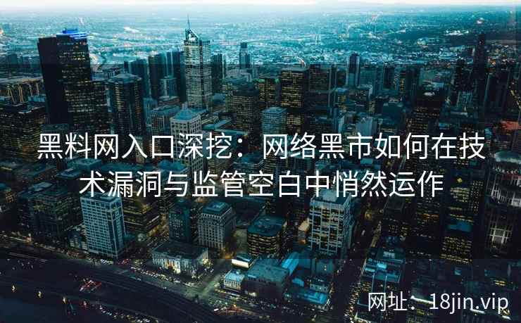 黑料网入口深挖：网络黑市如何在技术漏洞与监管空白中悄然运作