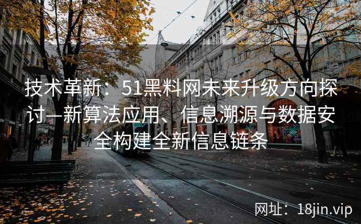 技术革新：51黑料网未来升级方向探讨—新算法应用、信息溯源与数据安全构建全新信息链条