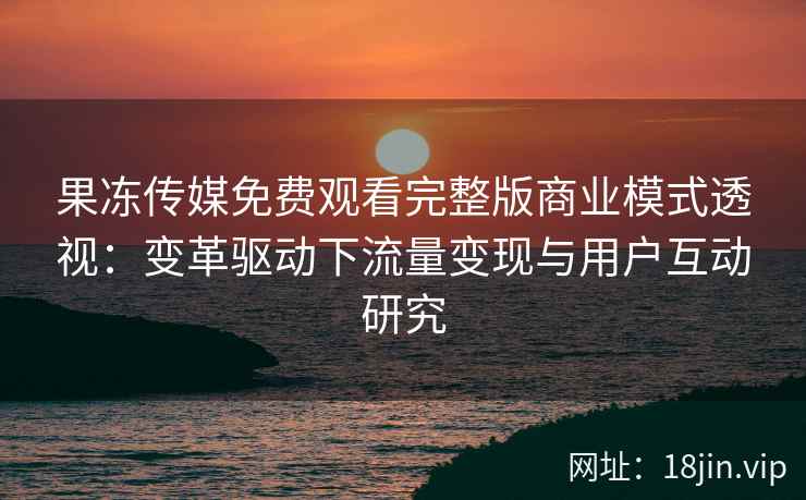 果冻传媒免费观看完整版商业模式透视：变革驱动下流量变现与用户互动研究