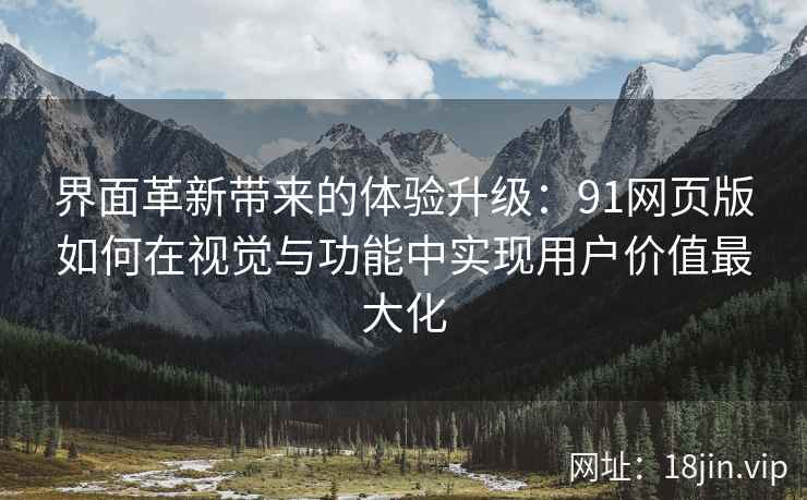 界面革新带来的体验升级：91网页版如何在视觉与功能中实现用户价值最大化