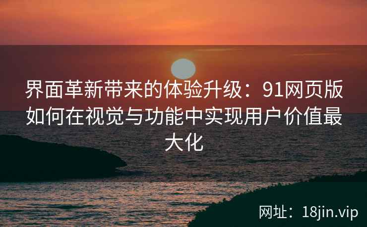 界面革新带来的体验升级：91网页版如何在视觉与功能中实现用户价值最大化